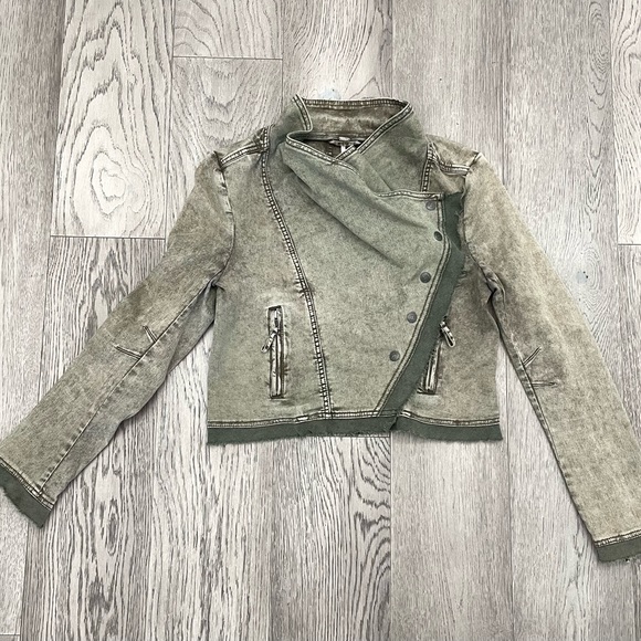 Free People Jackets & Blazers - Free People Olive Green Collapsing Twill Military Green Jacket Size S
